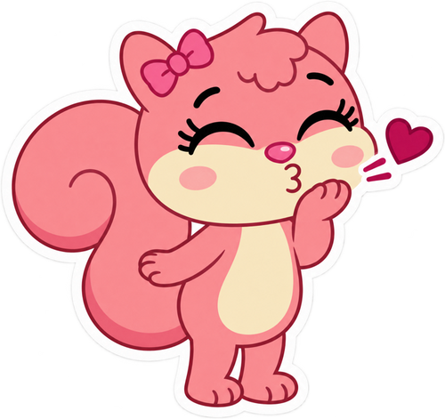 The ckushy squirrel blowing a kiss